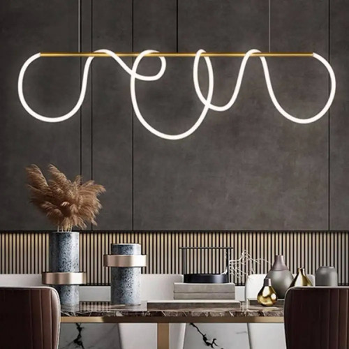 Латунна видовжена люстра ELISION з гнучкою LED стрічкою 150 см | Арт. JU 22L-1500 AB | Line F