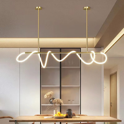Латунна видовжена люстра ELISION з гнучкою LED стрічкою 150 см | Арт. JU 22L-1500 AB | Line F