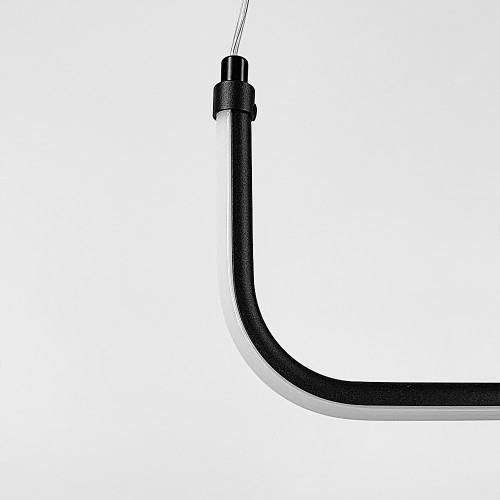 Черная линейная LED люстра с 2-я линиями 110 см (2 по 75 см) | Line F | Арт. H28L-2-1200 BK 