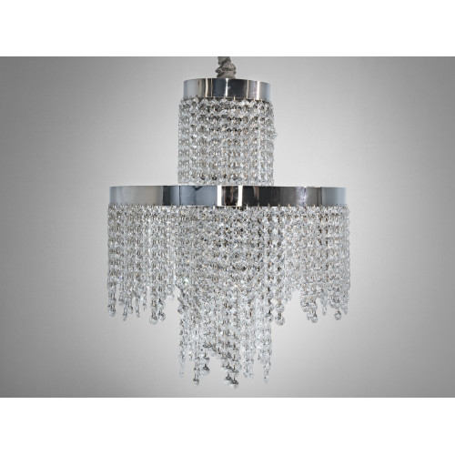 Хрустальная люстра LED 376 золотая с двумя уровнями подвесок (арт. 376-400CH)