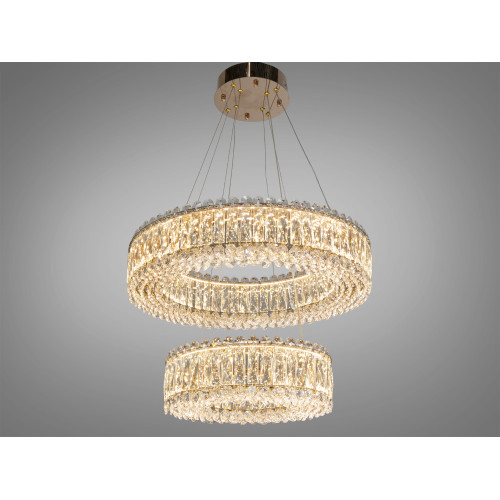 Подвесная люстра LED 8693-600+400GD золото 85Вт