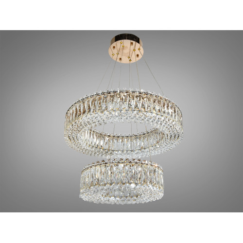 Подвесная люстра LED 8693-600+400GD золото 85Вт