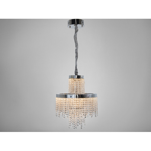 Хрустальная люстра LED 376 золотая с двумя уровнями подвесок (арт. 376-400GD)