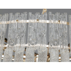 Велична люстра підвіс зі скляними пелюстками на 18 ламп, колір золото