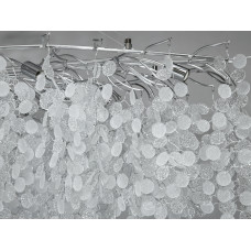 Інноваційна кришталева люстра Гліцинія витягнутої форми,15 ламп, хром