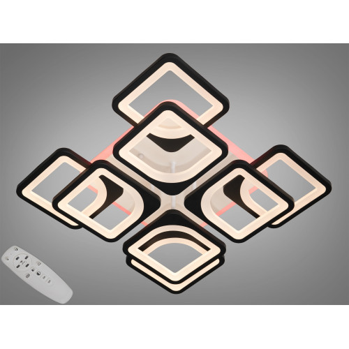 Потолочная люстра с диммером и LED подсветкой, 130W (арт. HS8060/4+4BK 3col dim)