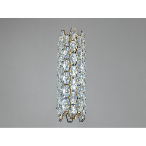 Светильник подвес LED 15 Вт хром кристальные вставки CCT 3200 4100 600 (арт. 7898/1CH)
