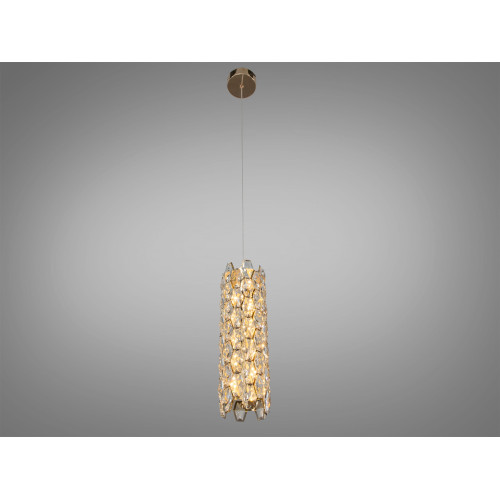 Светильник подвес LED 15 Вт хром кристальные вставки CCT 3200 4100 600 (арт. 7898/1CH)