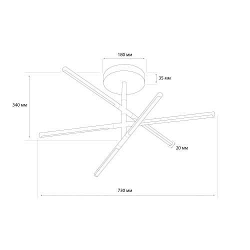 Люстра стельова MJ-Light KONO 36W 3200K BK 15001