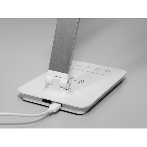 Світлодіодна настільна нічна лампа з usb зарядкой, таймером, дімером (арт. A5502P SL wireless charge)