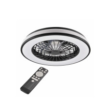 Люстра с вентилятором, светильник потолочный с пультом Goldlux 325808 Kenya Led 1x48W 3000K-6500K 5300Lm IP20 Bk