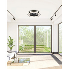 Люстра с вентилятором, светильник потолочный с пультом Goldlux 325808 Kenya Led 1x48W 3000K-6500K 5300Lm IP20 Bk