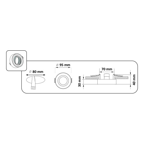 Точечный светильник Goldlux 319876 Gaja GU5.3 1x12W IP20 WH