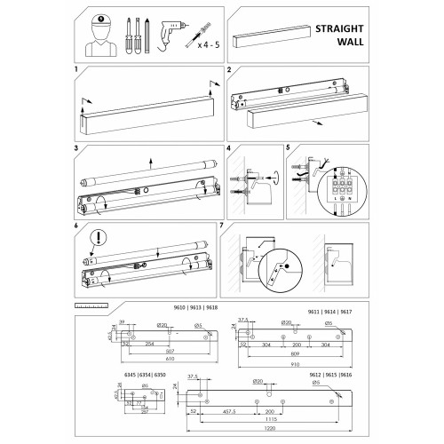 Бра Nowodvorski 6350 STRAIGHT WALL GRAPHITE XS