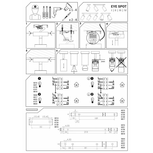 Светильник поворотный, спот Nowodvorski 6017 Eye Spot GU10 4x10W IP20 белый