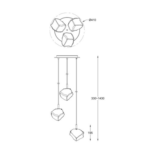 Подвесной светильник Zuma Line ROCK P0488-03D-B5FZ