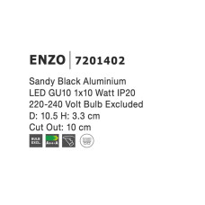 Вбудований світильник NOVA LUCE ENZO 7201402