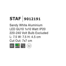 Вбудований світильник NOVA LUCE STAF 9012191