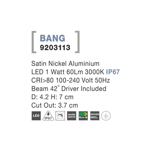 Вуличний світильник NOVA LUCE BANG 9203113