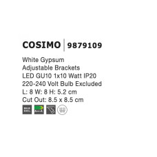 Вбудований світильник NOVA LUCE COSIMO 9879109