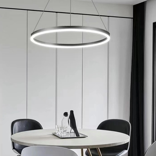 Современная LED люстра в черном каркасе Ø 60 см | Line F | Арт. M2702-600 BK 