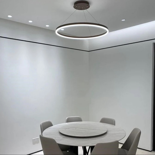 Современная LED люстра в черном каркасе Ø 60 см | Line F | Арт. M2702-600 BK 