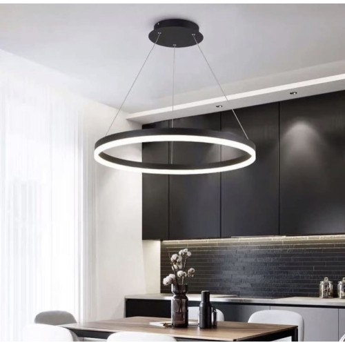 Современная LED люстра в черном каркасе Ø 60 см | Line F | Арт. M2702-600 BK 