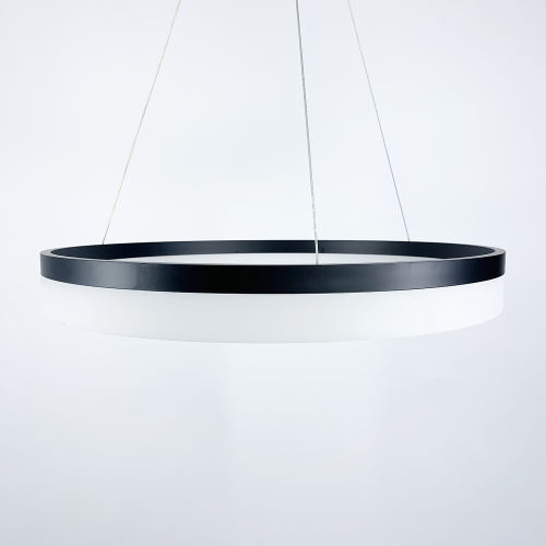 Современная LED люстра в черном каркасе Ø 60 см | Line F | Арт. M2702-600 BK 