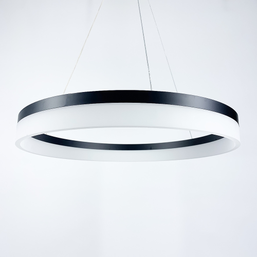 Современная LED люстра в черном каркасе Ø 60 см | Line F | Арт. M2702-600 BK 