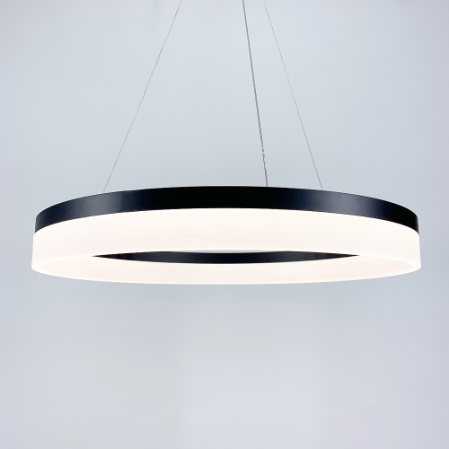 Современная LED люстра в черном каркасе Ø 60 см | Line F | Арт. M2702-600 BK 