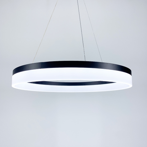 Современная LED люстра в черном каркасе Ø 60 см | Line F | Арт. M2702-600 BK 