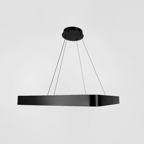 LED люстра подвесная в черном квадратном корпусе 58х58х6,5 см | Line F | Арт. MJ312-600 BK 