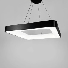 LED люстра подвесная в черном квадратном корпусе 58х58х6,5 см | Line F | Арт. MJ312-600 BK 