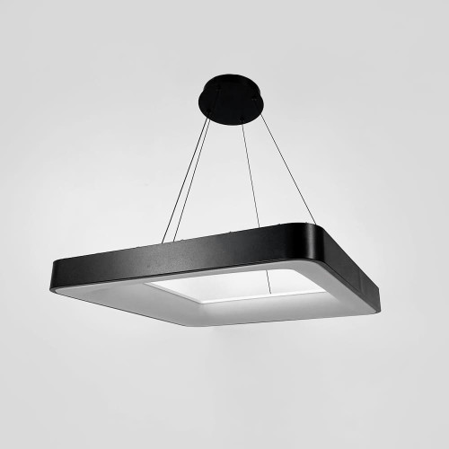 LED люстра подвесная в черном квадратном корпусе 58х58х6,5 см | Line F | Арт. MJ312-600 BK 