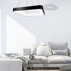 LED люстра подвесная в черном квадратном корпусе 58х58х6,5 см | Line F | Арт. MJ312-600 BK 