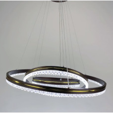 LED люстра цвета coffee на 3 кольца с золотистой полоской | Line F | Арт. A55060/3P CF+GD 