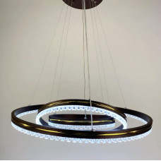 LED люстра цвета coffee на 3 кольца с золотистой полоской | Line F | Арт. A55060/3P CF+GD 