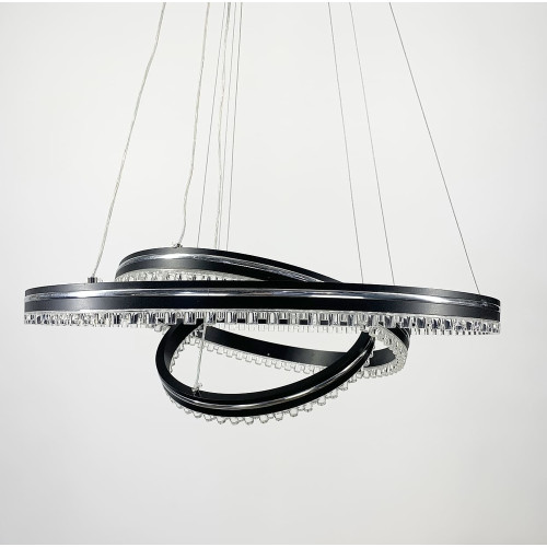 Чорна LED люстра на 3 кільця з хромованою смужкою Line.F A 55060/3P BK+CR