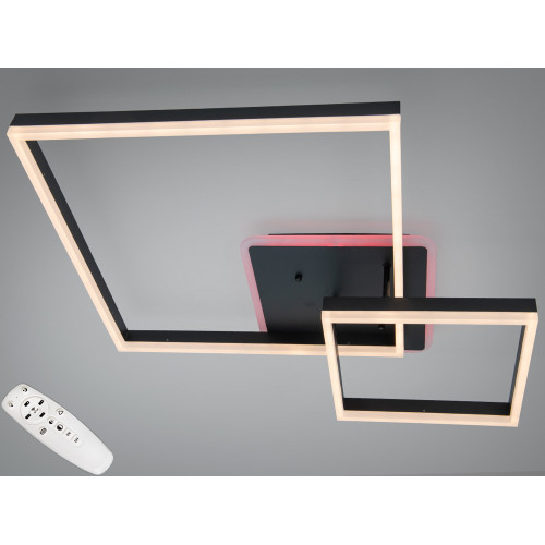 Потолочная LED люстра черная 84W диммер пульт (арт. 2549BK LED 3color dimmer)