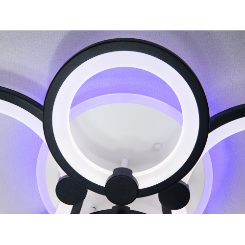 Потолочная LED-люстра с диммером и подсветкой, 100W (арт. 8022/4BK 3col dim)