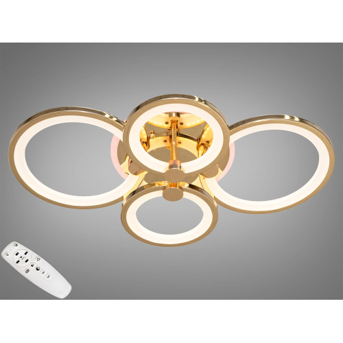 Люстра LED з пультом золото 70W 3 кольори 8022 (арт. 8022/4G LED 3color dimmer)