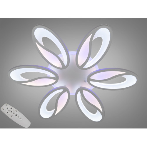 Потолочная LED-люстра с диммером и подсветкой, 80W (арт. 8090/6WH 3col dim)