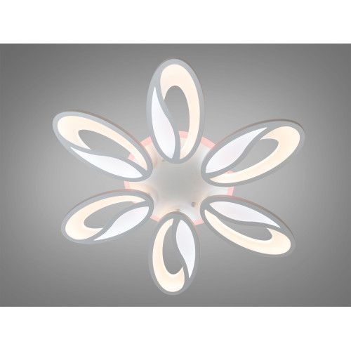 Потолочная LED-люстра с диммером и подсветкой, 80W (арт. 8090/6WH 3col dim)