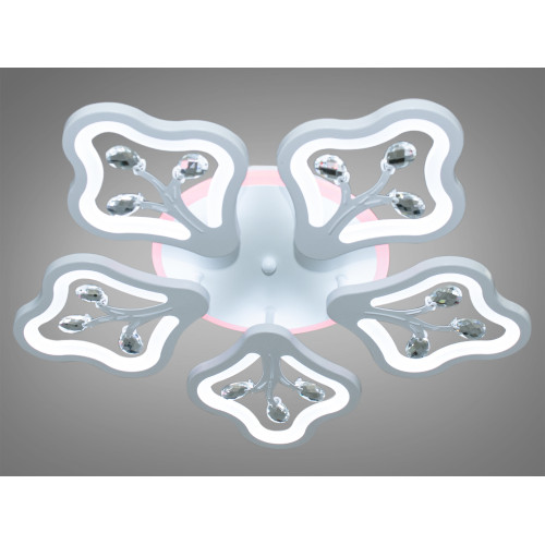 Стельова LED-люстра з диммером та підсвічуванням, 95W (арт. 8149/5WH 3col dim)