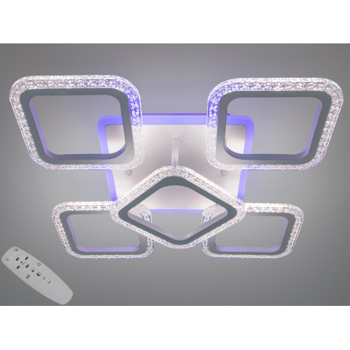 Потолочная LED люстра белая 70W пульт 5 модулей (арт. AS8170/4+1WH 3col dim)