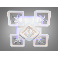 LED люстра с димером и подсветкой, 90W (арт. S8157/4+1WH 3col dim)