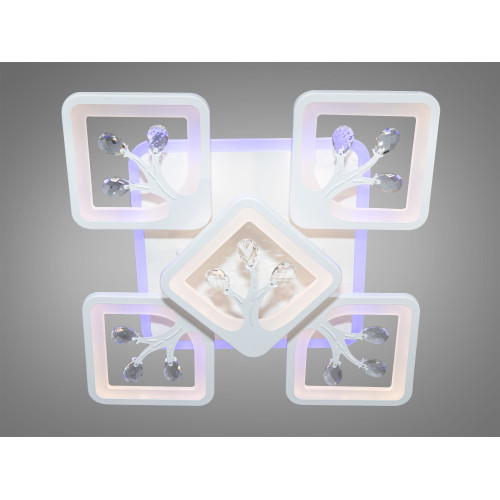 LED люстра с димером и подсветкой, 90W (арт. S8157/4+1WH 3col dim)