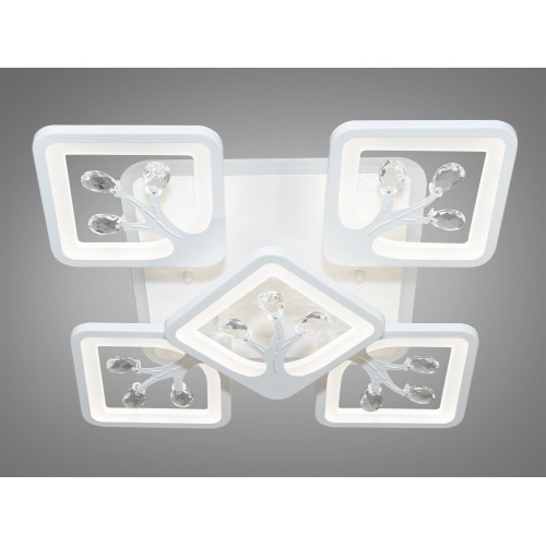 LED люстра с димером и подсветкой, 90W (арт. S8157/4+1WH 3col dim)