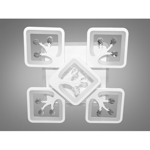 LED люстра с димером и подсветкой, 90W (арт. S8157/4+1WH 3col dim)