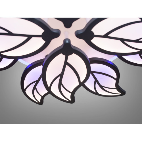 Потолочная LED-люстра с диммером и подсветкой, 200W (арт. 8028/8+4BK 3col dim)